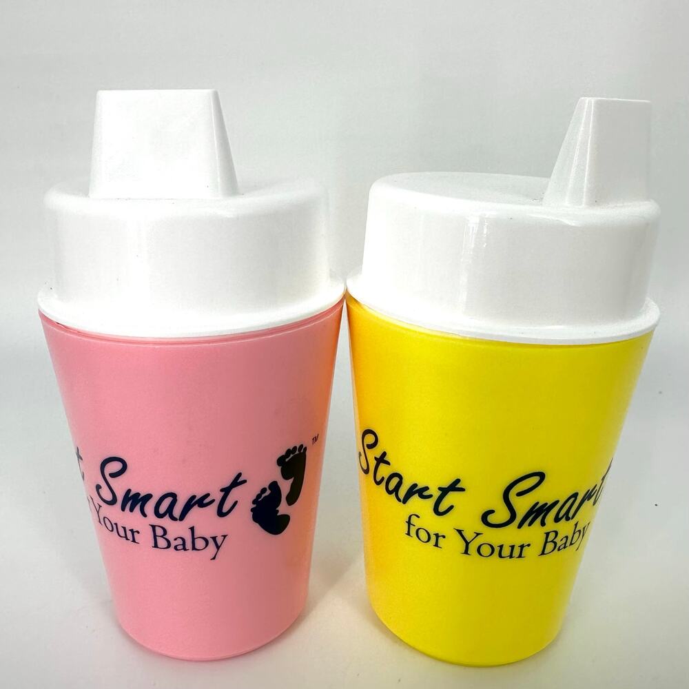 Vintage Start Smart Sippy Cups pink yellow